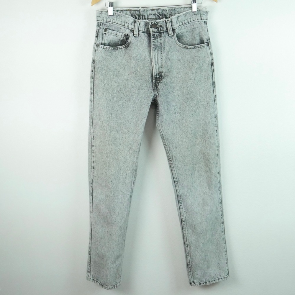 Vintage Levis 505 Mens Grey Acid Wash Jeans Made in USA 32x32 Straight Leg 90s